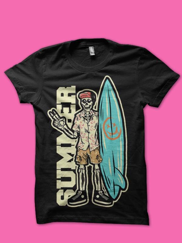 skull on vacation tshirt design t shirt designs for sale