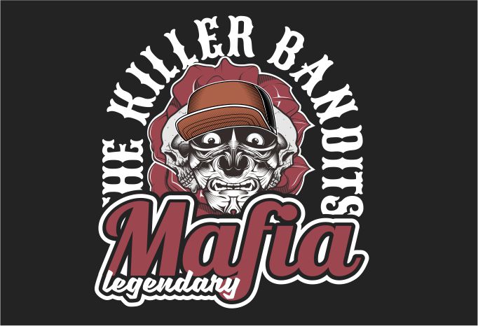 Mafia Killer Bandit vector t shirt design for download - Buy t-shirt ...