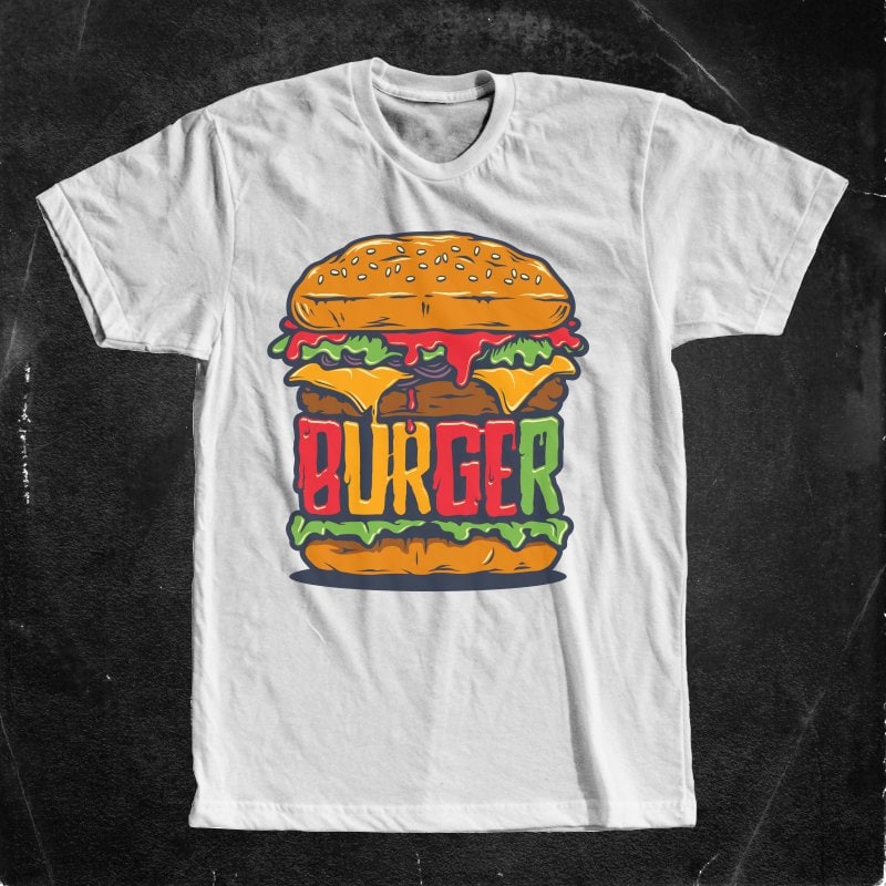 Burger vector t shirt design for download - Buy t-shirt designs