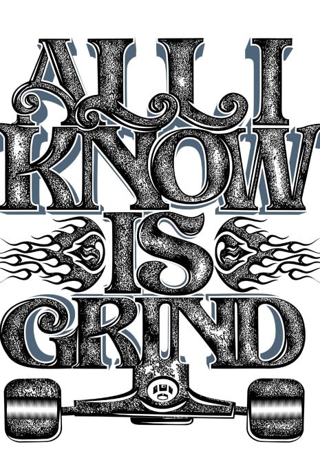 ALL I KNOW IS GRIND vector t-shirt design template - Buy t-shirt designs