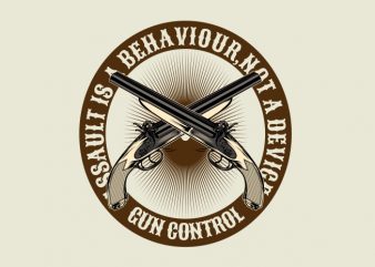 The Gun Control vector t-shirt design template