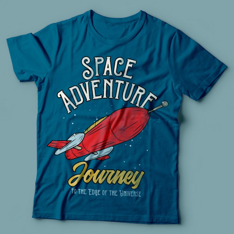 Space adventure. Vector T-Shirt Design tshirt factory