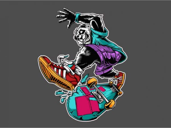 Panda Skateboard graphic t-shirt design - Buy t-shirt designs