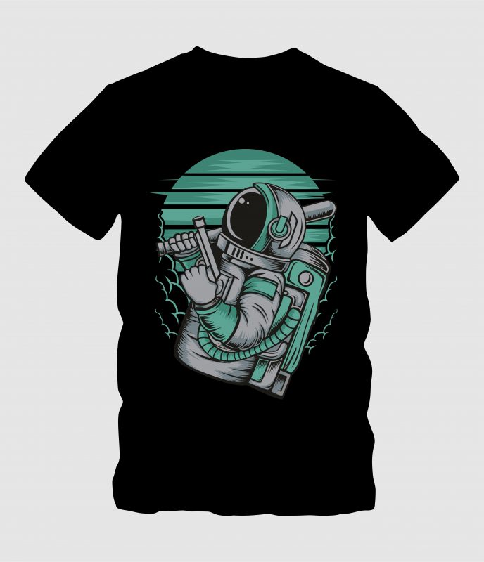 Astronout with the Gun vector shirt designs