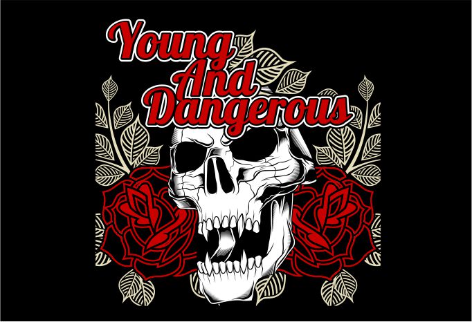 Young and Dangerous vector t-shirt design template - Buy t-shirt designs