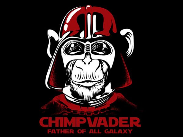 Chimp vader print ready shirt design