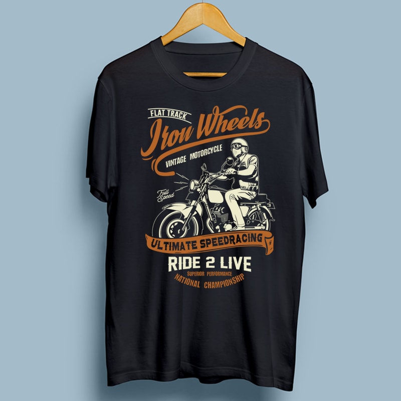 Iron Wheels t shirt designs for print on demand