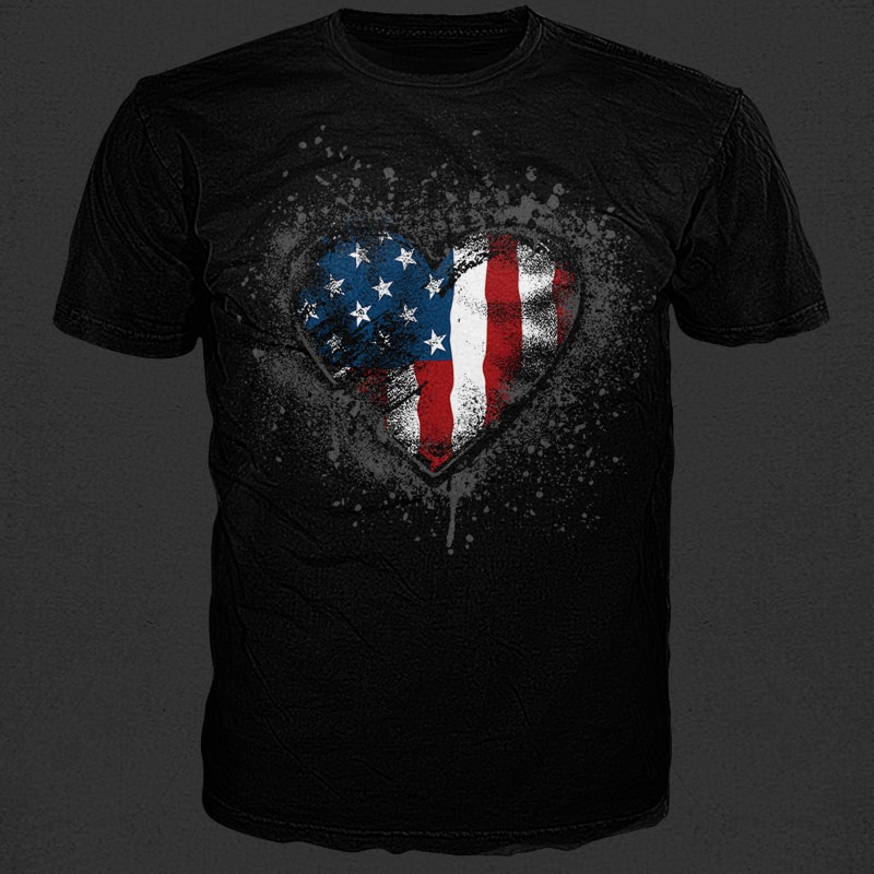 I heart stars and stripes buy tshirt design