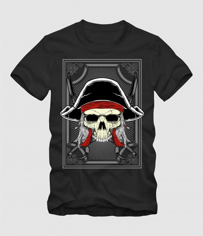 Captain Pirates tshirt design vector - Buy t-shirt designs