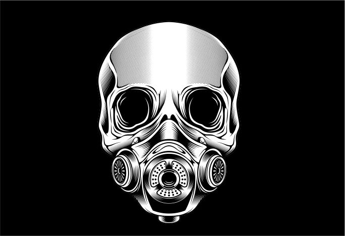 Skull with Mask print ready shirt design - Buy t-shirt designs