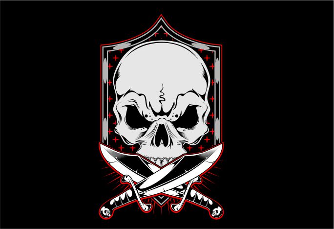 Skull with Frame print ready vector t shirt design - Buy t-shirt designs