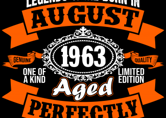 Birthday Tshirt Design – Age Month and Birth Year – August 1963 56 Years Awesome