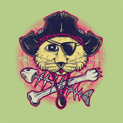 Pirate Cat t shirt designs for sale