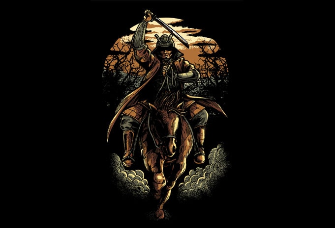 Samurai Colored Version buy t shirt design