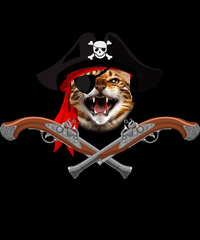 Pirate Clipart & Pirate T-shirt Design LFT Chr 05 | Instantly Downloadable  and Editable