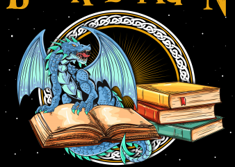 Reading png file – I am a book dragon t shirt design template