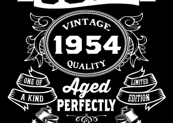 Birthday Tshirt Design – Age Month and Birth Year – July 1954 65 Years