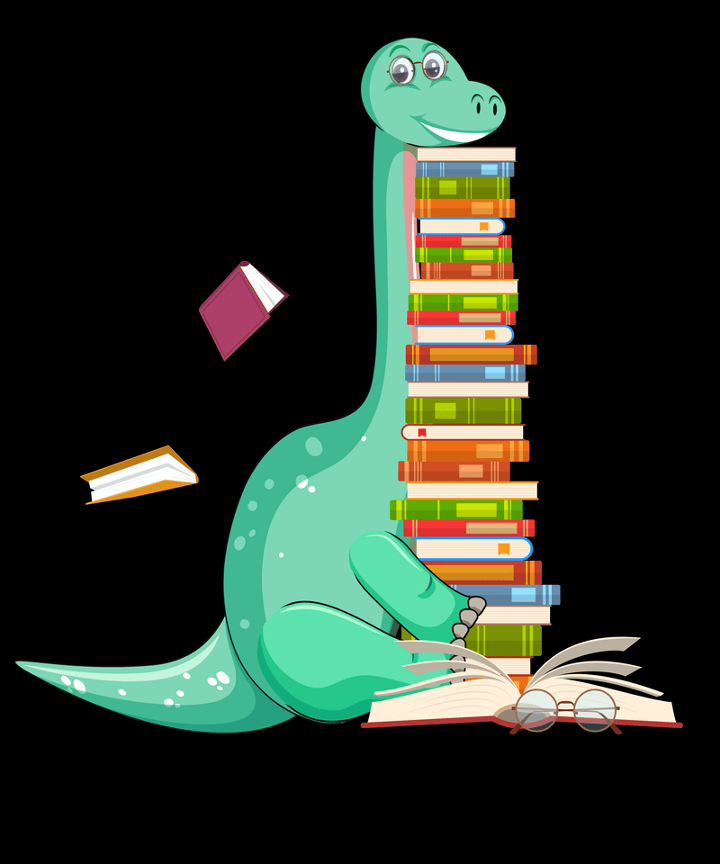 Reading png file – Dinosaur reading book t shirt design for purchase ...