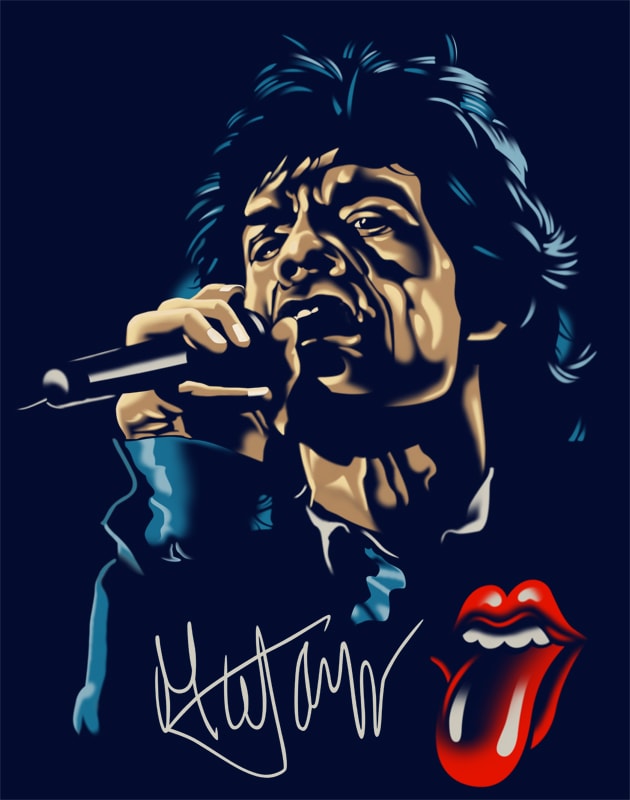 MICK JAGGER t shirt design template - Buy t-shirt designs