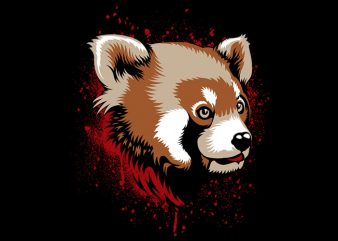 Red Panda vector t shirt design for download
