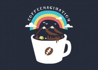 Coffeemagination tshirt design vector