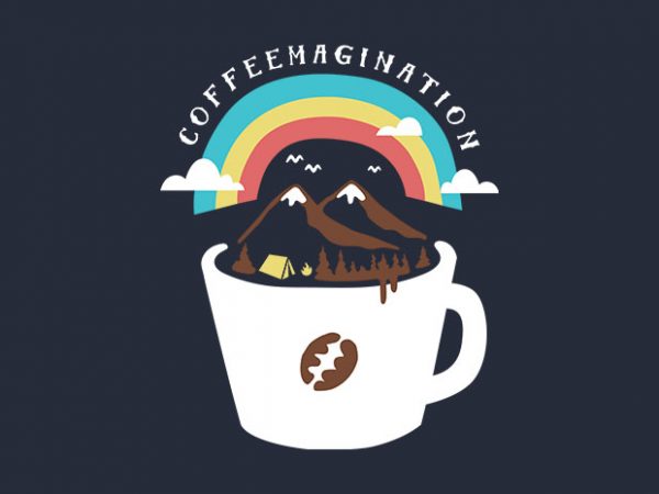 Coffeemagination tshirt design vector