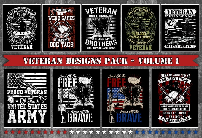 Download Bundle T Shirt Designs Veteran Theme Volume 1 Buy T Shirt Designs