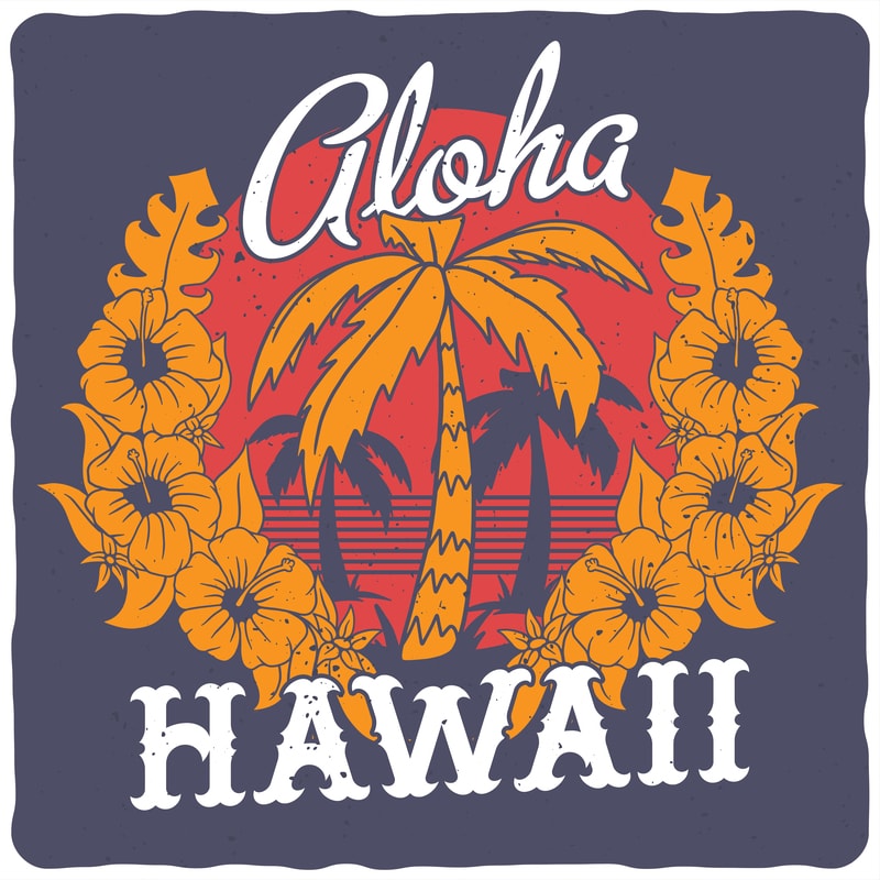 Alloha Hawaii vector t-shirt design - Buy t-shirt designs