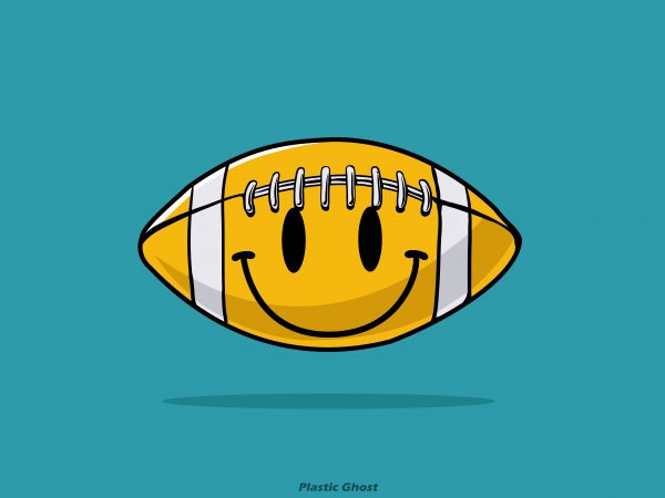 Smiley american football t shirt design png