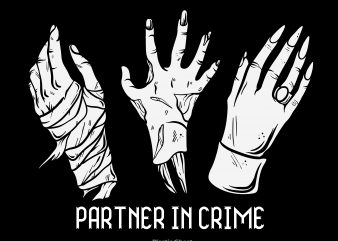 Partner in crime print ready vector t shirt design