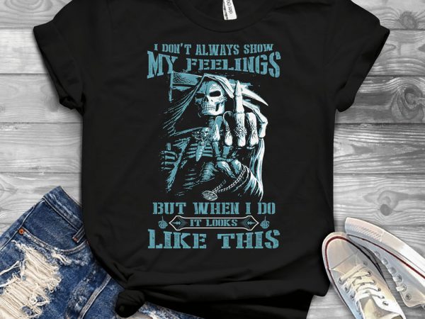 Funny cool skull quote – 1230 vector t shirt design for download