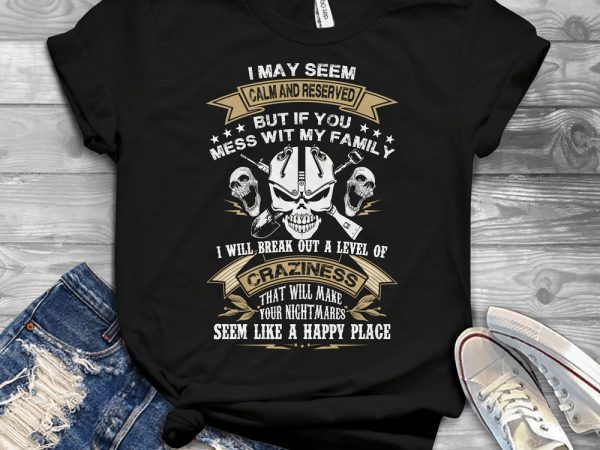 Funny cool skull quote – u707 graphic t-shirt design