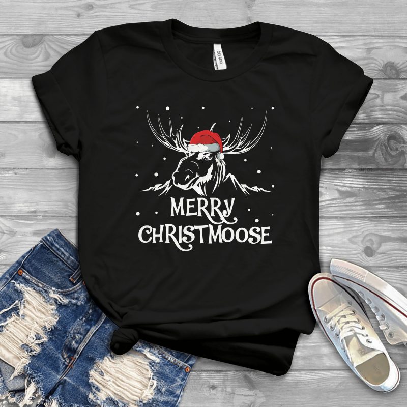 Merry Christmoose t shirt designs for printful