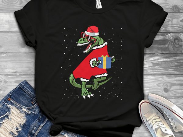 T-rex christmas design for t shirt