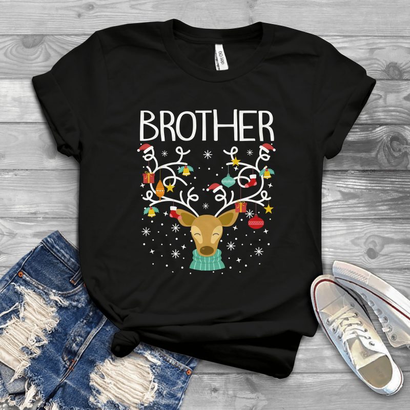 Brother Reindeer t shirt designs for printful