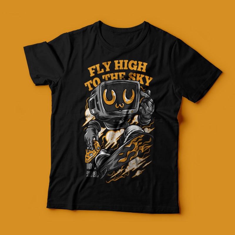 Fly High to the Sky T-Shirt Design Template vector t shirt design