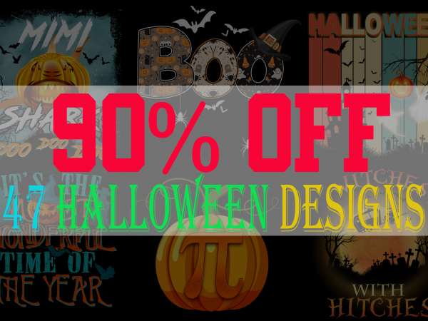 Special halloween bundle – 47 editable designs – 90% off-psd and png – limited time only!