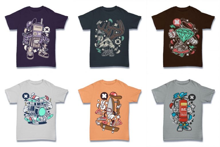 Download 100 Cartoon Vector Tshirt Designs Bundle #2 - Buy t-shirt designs