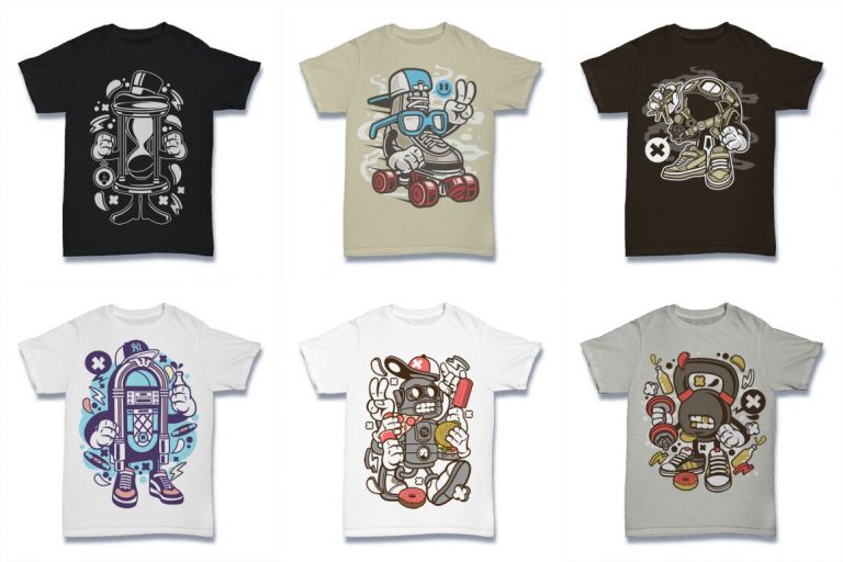 Download 100 Cartoon Vector Tshirt Designs Bundle #2 - Buy t-shirt designs