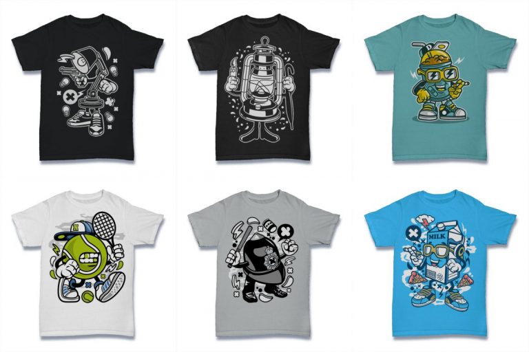 Download 100 Cartoon Vector Tshirt Designs Bundle #2 - Buy t-shirt ...