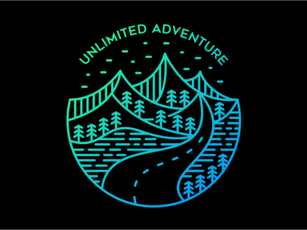 Unlimited adventure print ready vector t shirt design