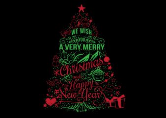 Christmas tree love t shirt design for purchase