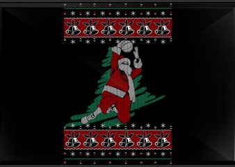 Basket Santa vector t shirt design for download