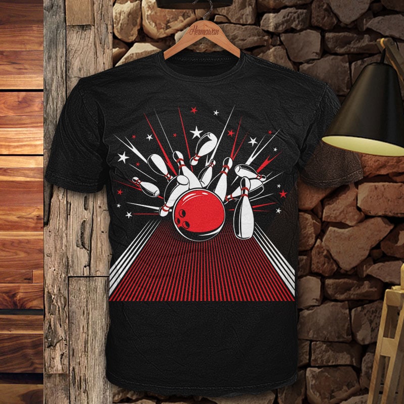 Bowling Vector T shirt Design Template Buy T shirt Designs