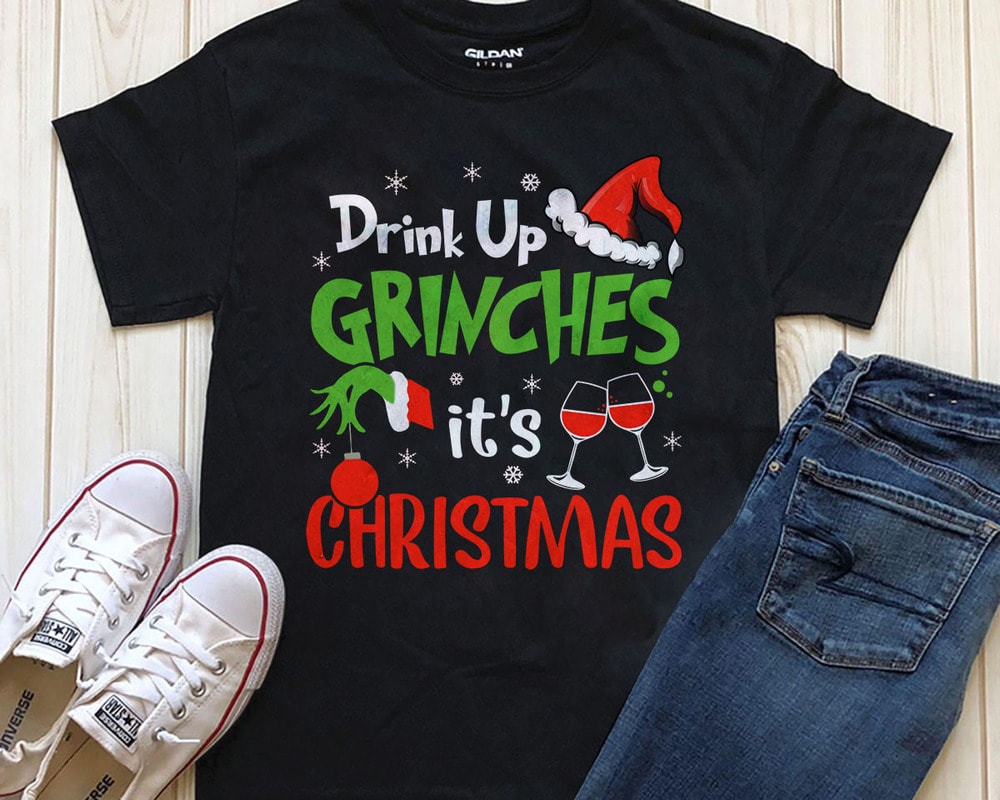 Drink up Grinches it's Christmas Png Psd editable text design for ...