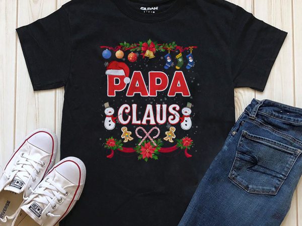 Papa claus christmas png psd editable text shirt for download