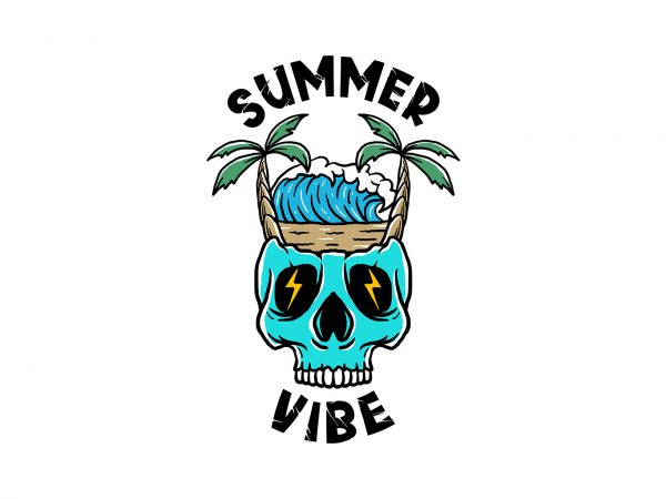 Skull beach t-shirt design