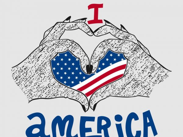 I love america t shirt design vector template