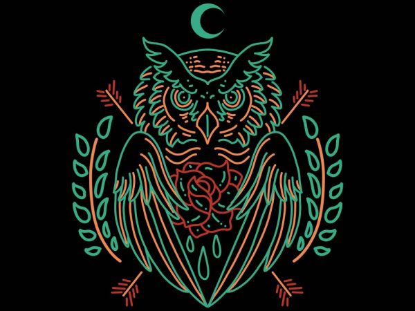 Owl line art vector t-shirt design