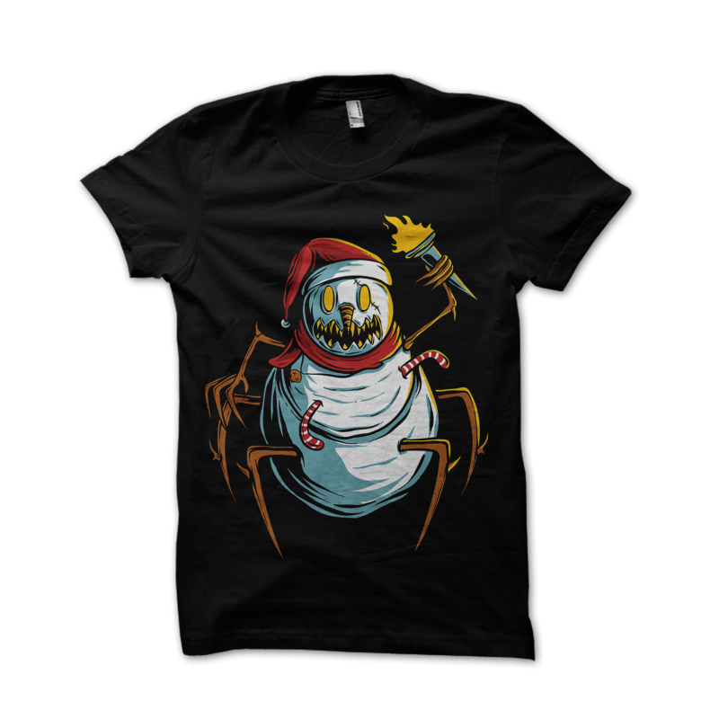 scary snowman is chasing you t shirt designs for teespring